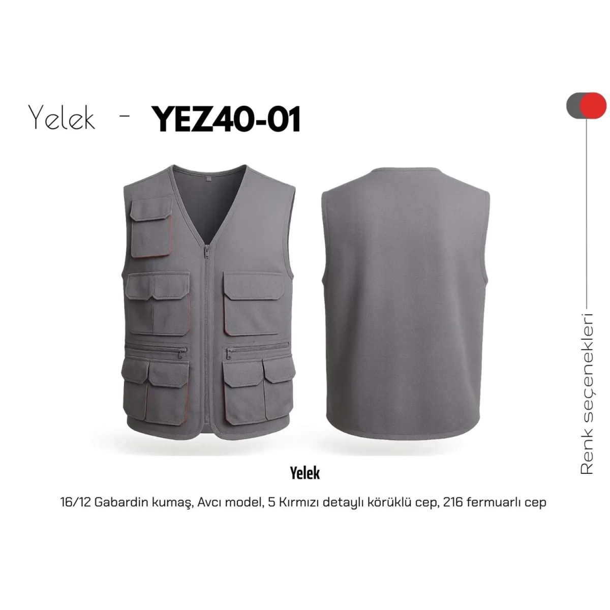 7*7 Gabardin Avcı Tipi İş Yeleği