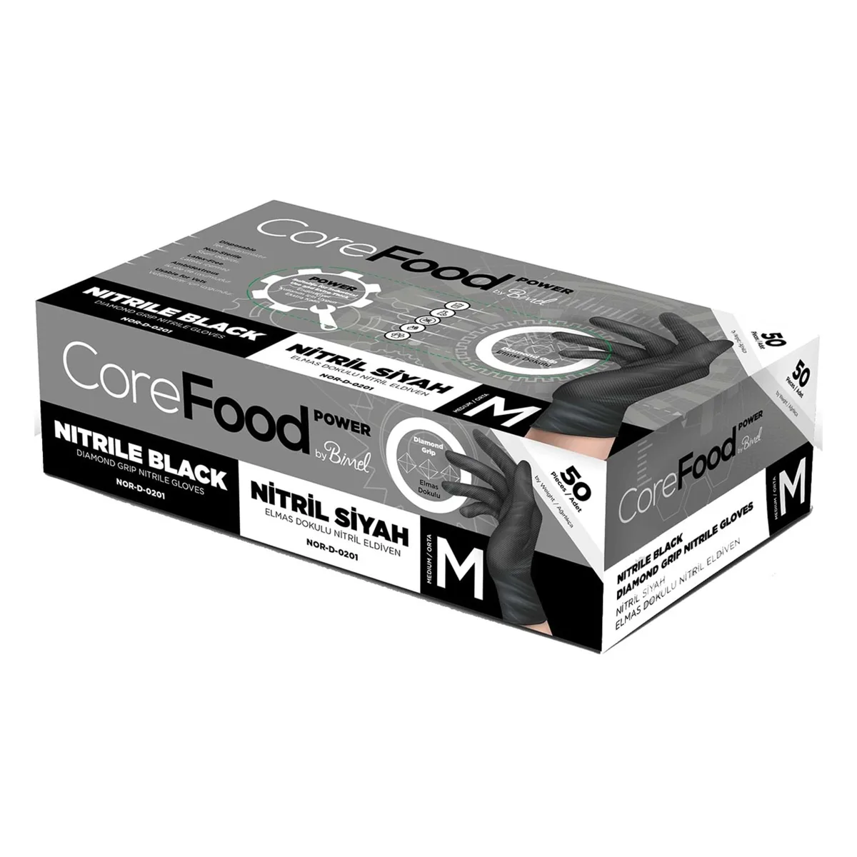 Bimel İş Eldiveni Corefood Siyah Extra Kalın