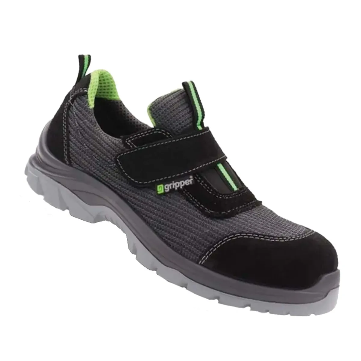 Gripper İş Ayakkabısı - Yukon Gpr-171 S1 Black-Green Velcro