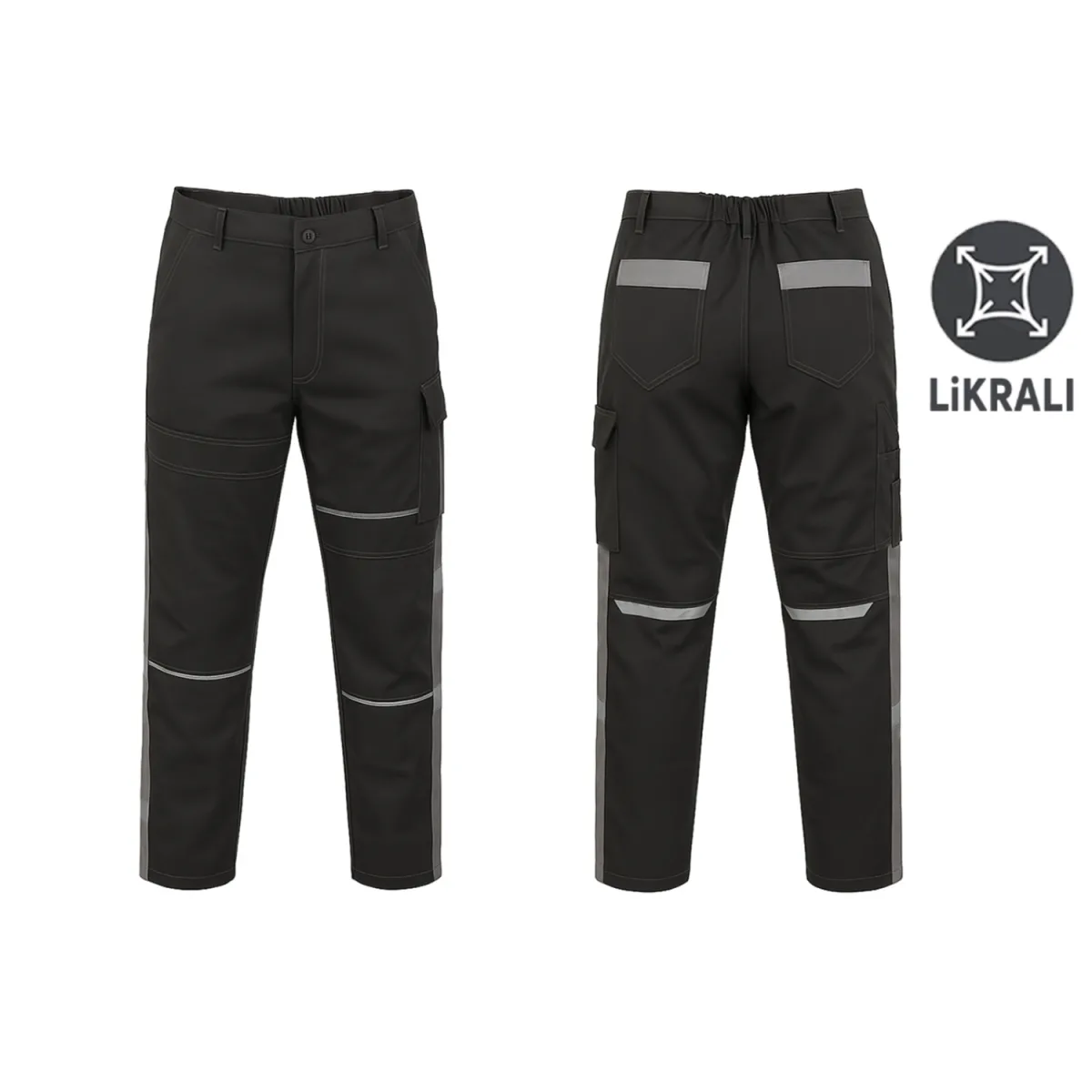 Likralı Kot İş Pantolonu – Siyah Model 3