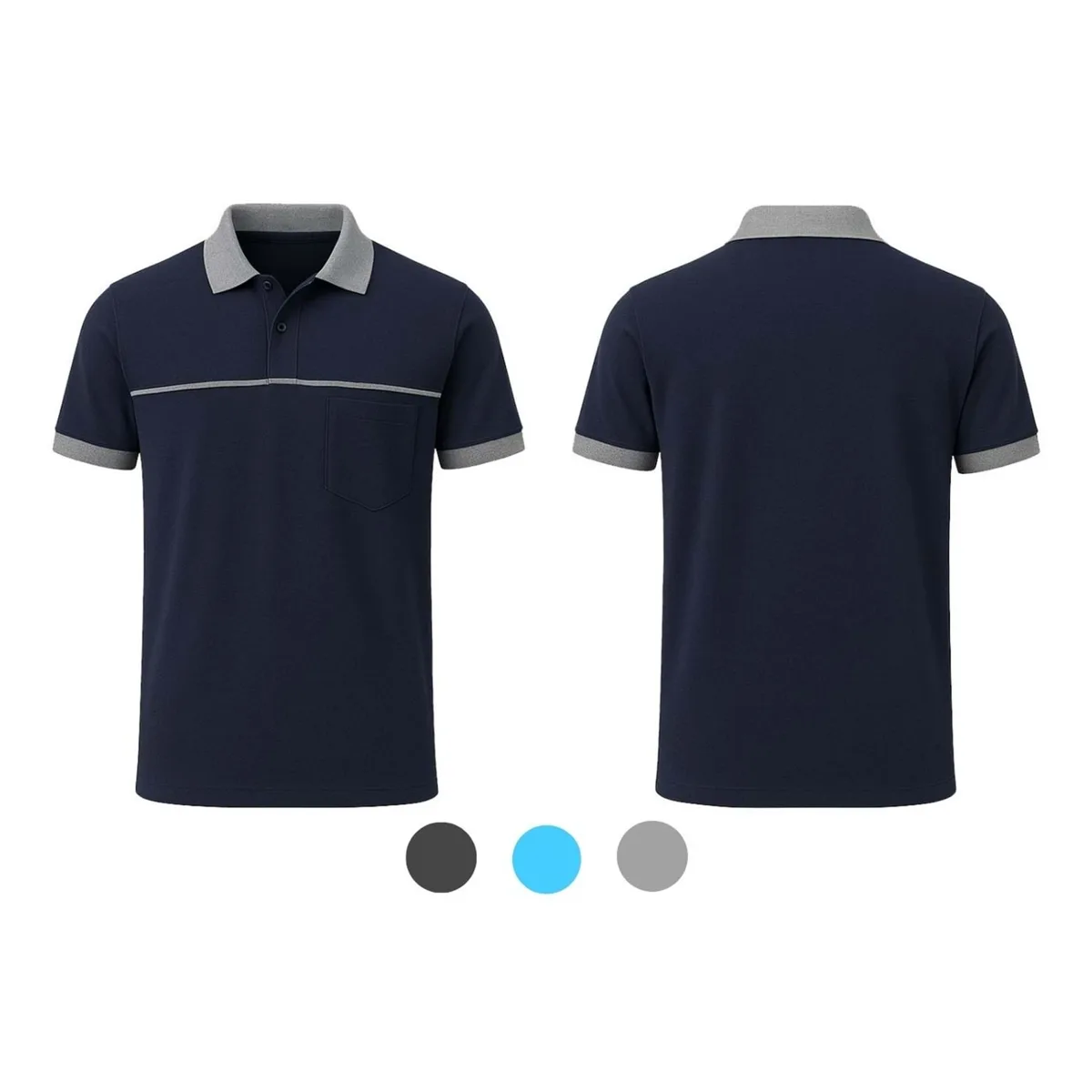 Renk Kombinli Polo Yaka Kısa Kol Tişört