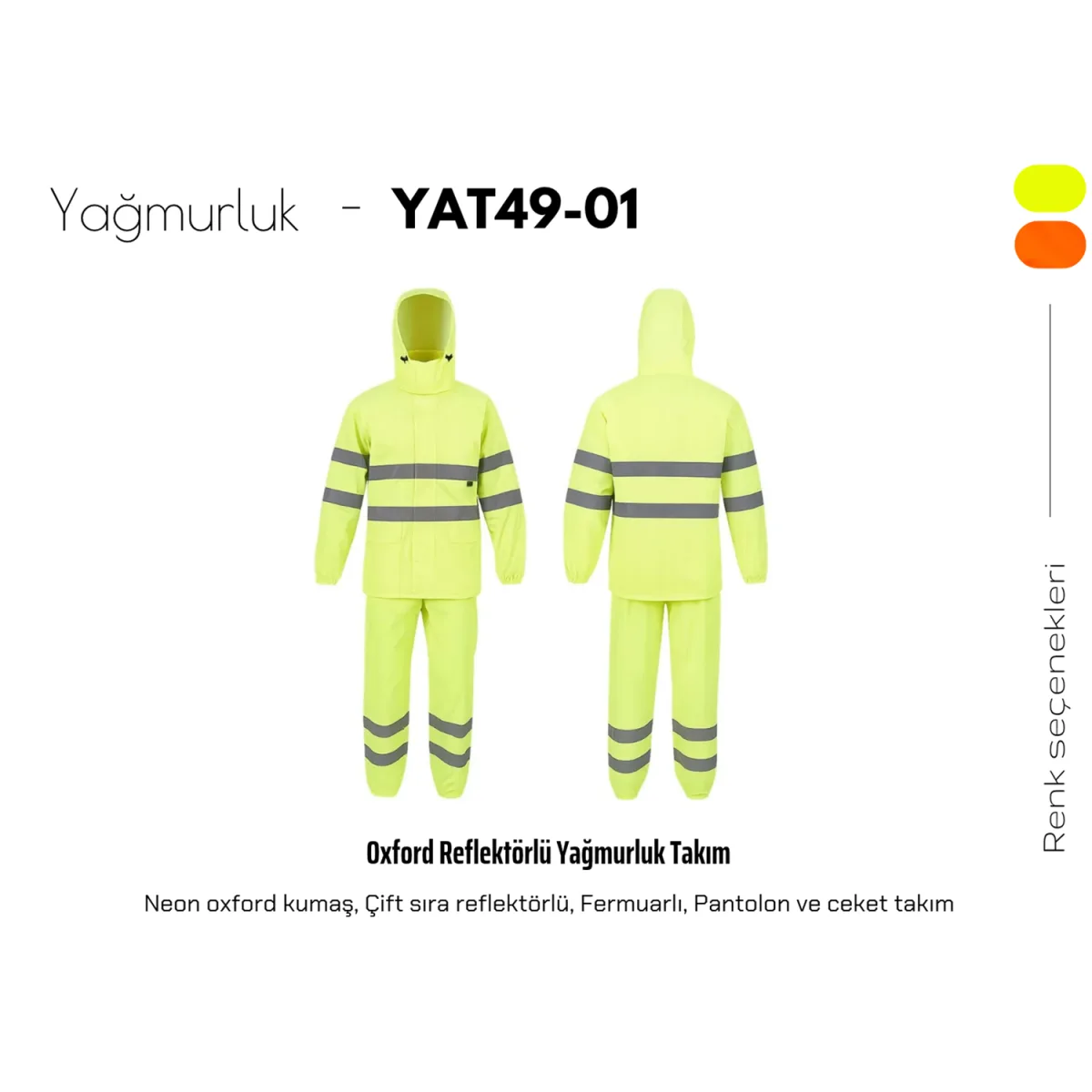 Vento Oxford Reflektörlü Yağmurluk Takımı
